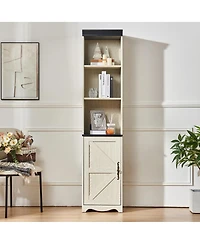 Streamdale Furniture 70.86" Tall Free-Standing 5-Shelf Wood Storage Cabinet and Bookcase