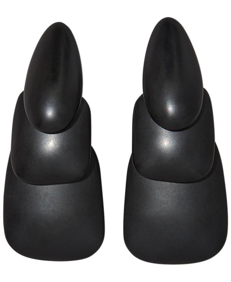 Donna Karan New York Black-Tone Resin Linear Drop Earrings