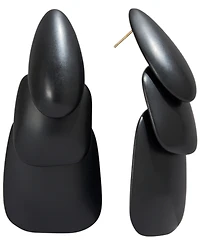 Donna Karan New York Black-Tone Resin Linear Drop Earrings