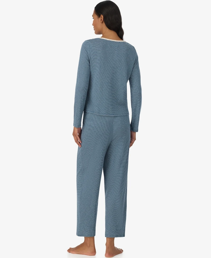 Lauren Ralph Women's Button Down Top and Ankle Pant Set