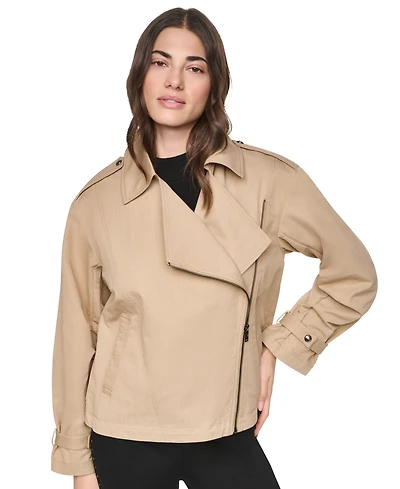 Dkny Women's Collared Zip-Front Utility Jacket