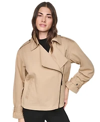 Dkny Women's Collared Zip-Front Utility Jacket