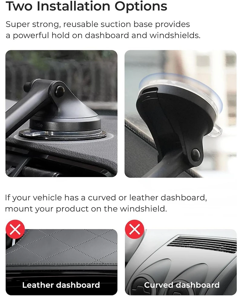 iOttie Velox Mini Qi2 Wireless Dash/Windshield Mount