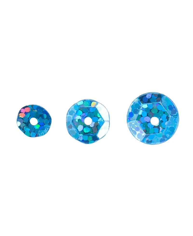 John Bead 700ct 6/8/10mm Round Plastic Assorted Sequins Hologram Craft Supplies
