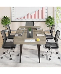 Tribesigns 6FT Conference Table: "H boat-shaped meeting table. Industrial seminar table for office meeting rooms