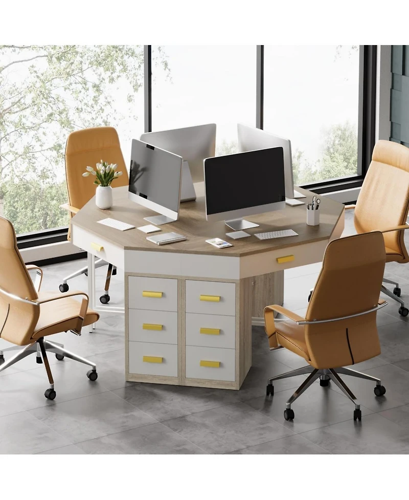 Tribesigns Corner Desk,Triangle Computer Desk,90-Degree Writing Desk Pc Table Makeup Vanity Desk with Storage for Home Office,Living Room