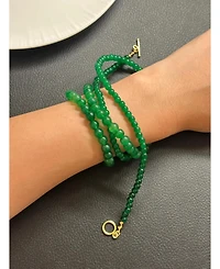 Lime — Green jade beaded necklace