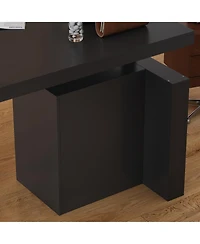 Homsee Electric Standing Desk with Storage Cabinet - Height-Adjustable Desk with Soft-Close Drawers and Handleless Design