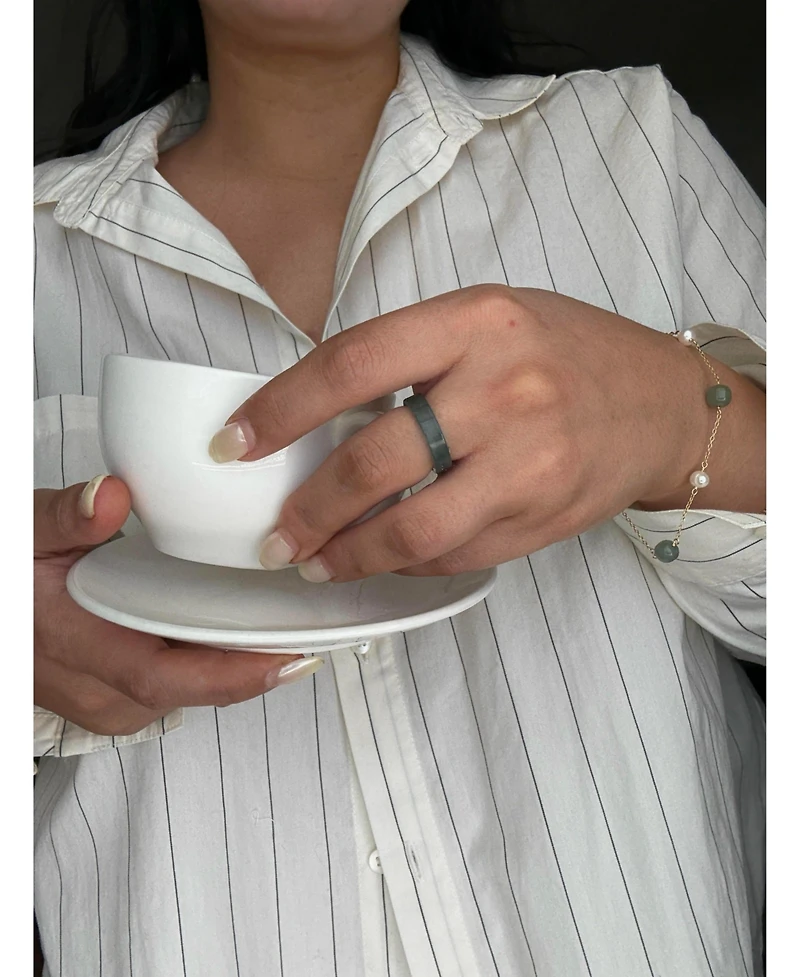 Gale — Cyan square jade ring