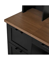 Streamdale Furniture Farmhouse Arched Computer Desk with Hutch and Charging Station