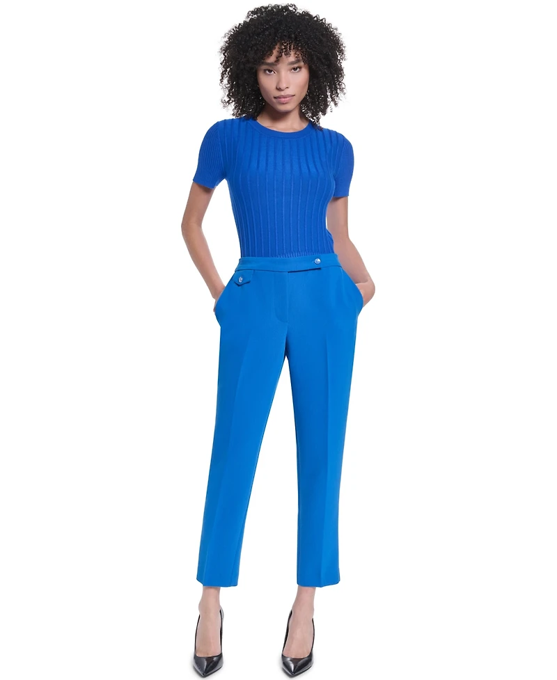 Karl Lagerfeld Paris Women's Mid-Rise Ankle Pants