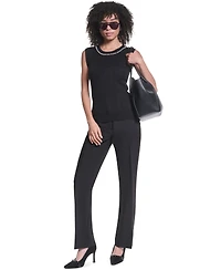 Karl Lagerfeld Paris Women's Short-Sleeve Crewneck Sweater