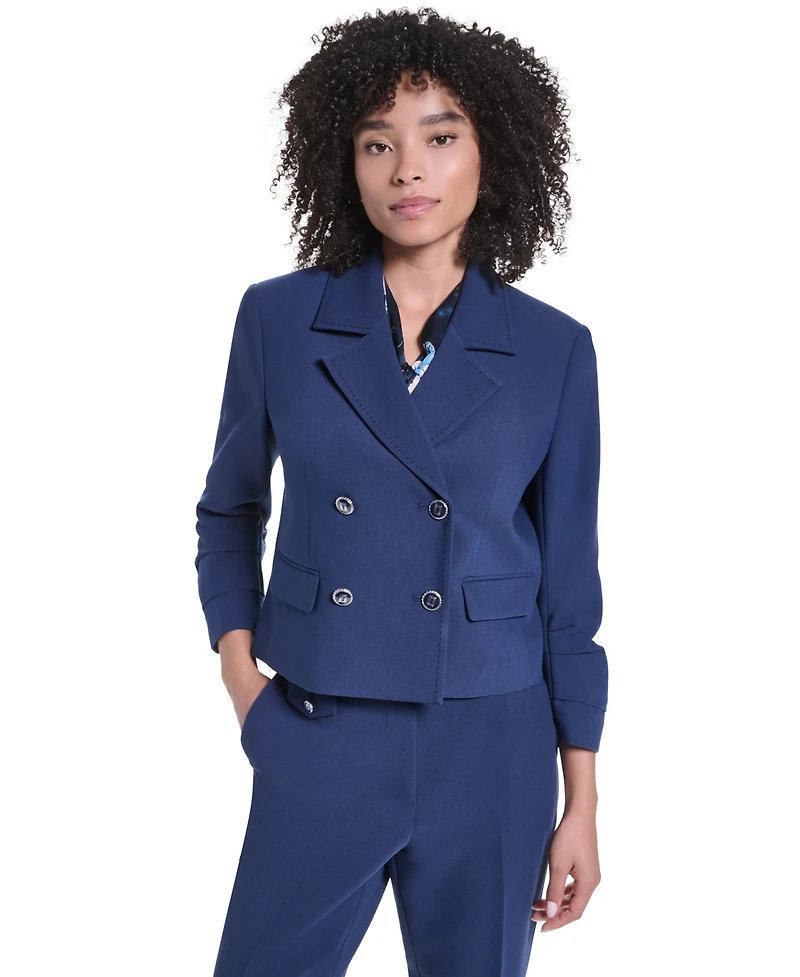 Karl Lagerfeld Paris Women's Cropped Two-Button Jacket