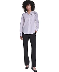 Karl Lagerfeld Paris Women's Collared Button-Front Blouse