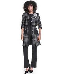 Karl Lagerfeld Paris Women's Round Neck Seven-Button Jacket