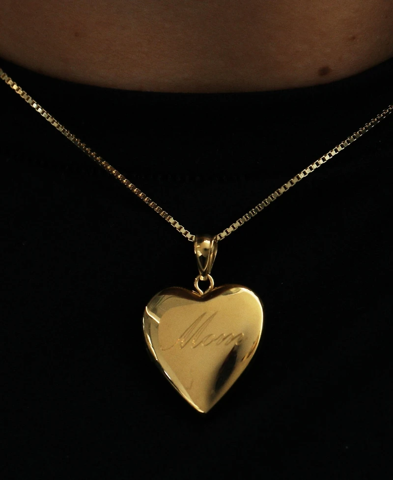 The M Jewelers Mom Engraved Photo Locket Necklace