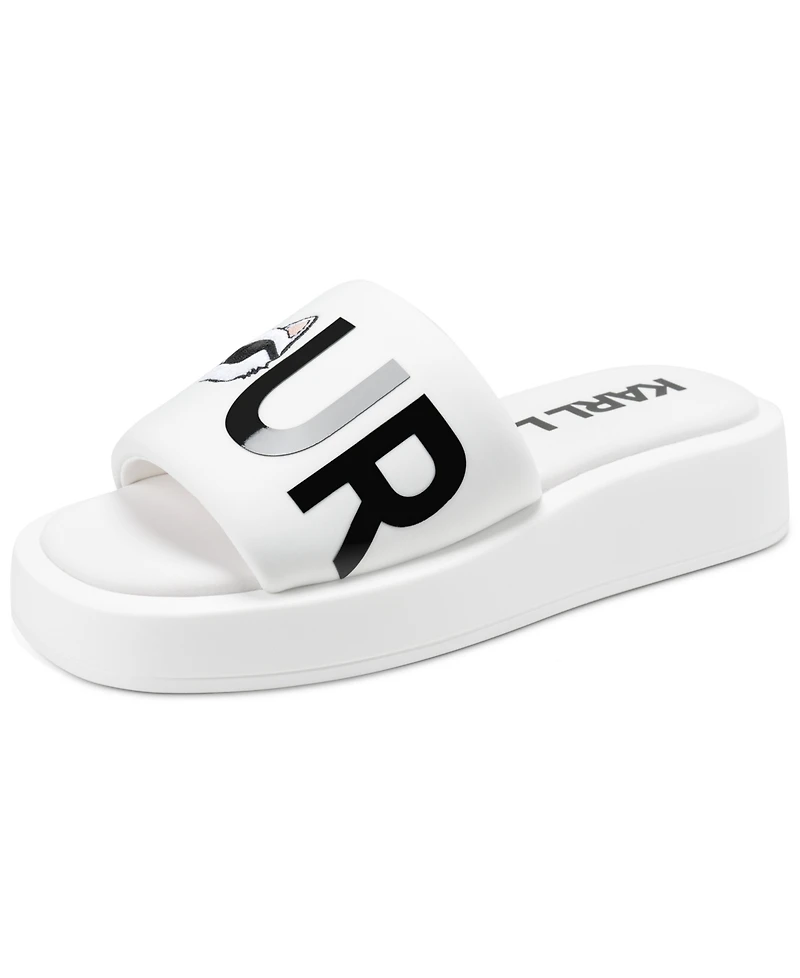 Karl Lagerfeld Paris Women's Opal Bonjour Platform Slide Sandals