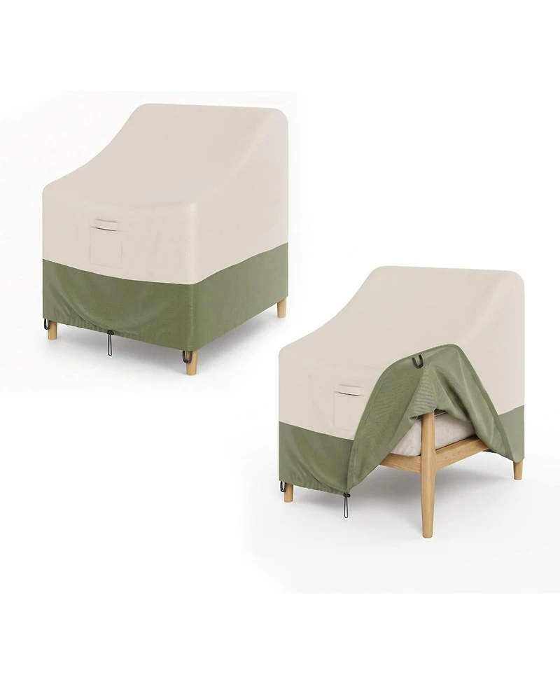 homfan Patio Chair Covers 2 Pack – Waterproof Outdoor Covers, Heavy Duty for Wicker Swivel Chairs, Fits 32"W x 35"D x 36"H