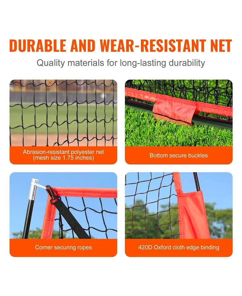 Vevor 7x7 ft Baseball Softball Practice Net Hitting Batting Training Carry Bag