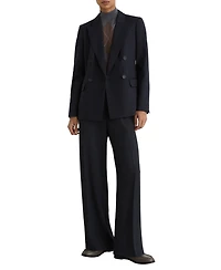 Reiss Women's Eden Elasticated-Waist Wide-Leg Lightweight-Twill Trousers