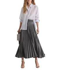Reiss Women's Seren Pleated A-Line Midi Skirt