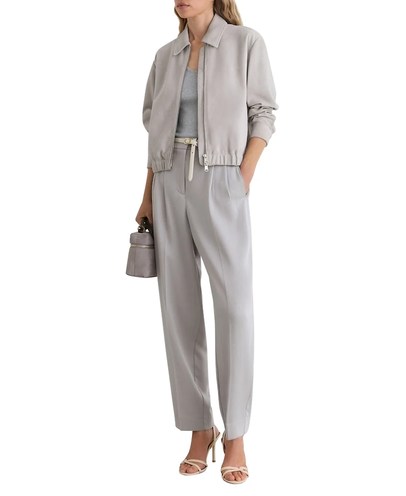 Reiss Women's Lottie Cropped Bomber Jacket