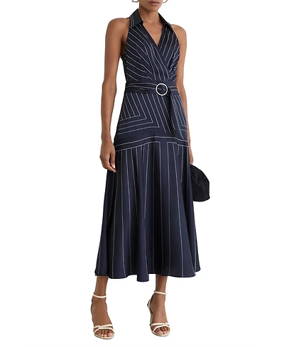 Reiss Women's Casey Striped Fit & Flare Collared Midi Dress
