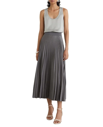 Reiss Women's Ruby Silk-Front Scoop Neck Sleeveless Cami Top