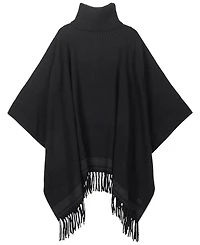 Lauren Ralph Woven Knit Collar Ruana