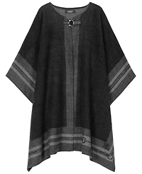 Lauren Ralph Belting Jacquard Buckle Closure Ruana