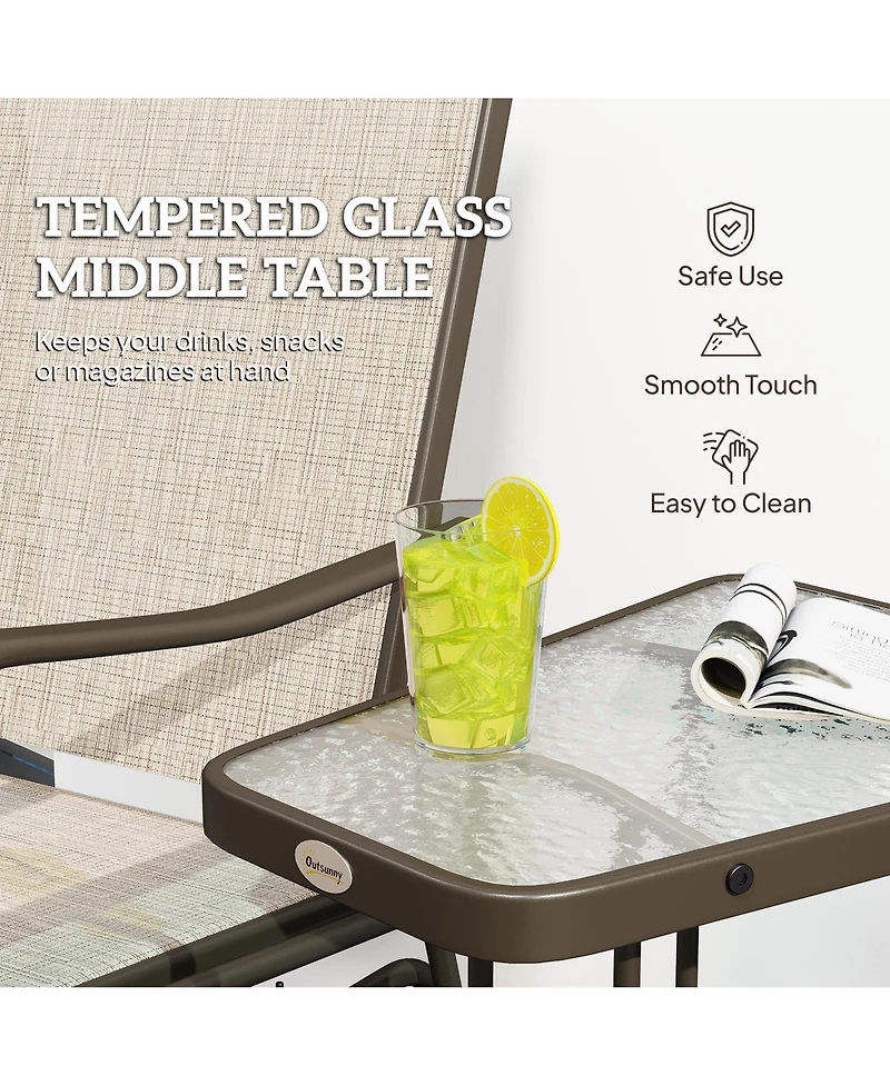 Outsunny Outdoor Glider Chairs with Table,