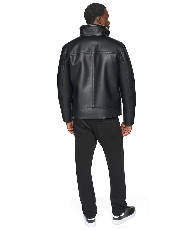Dkny Men's Lined Shearling Jacket