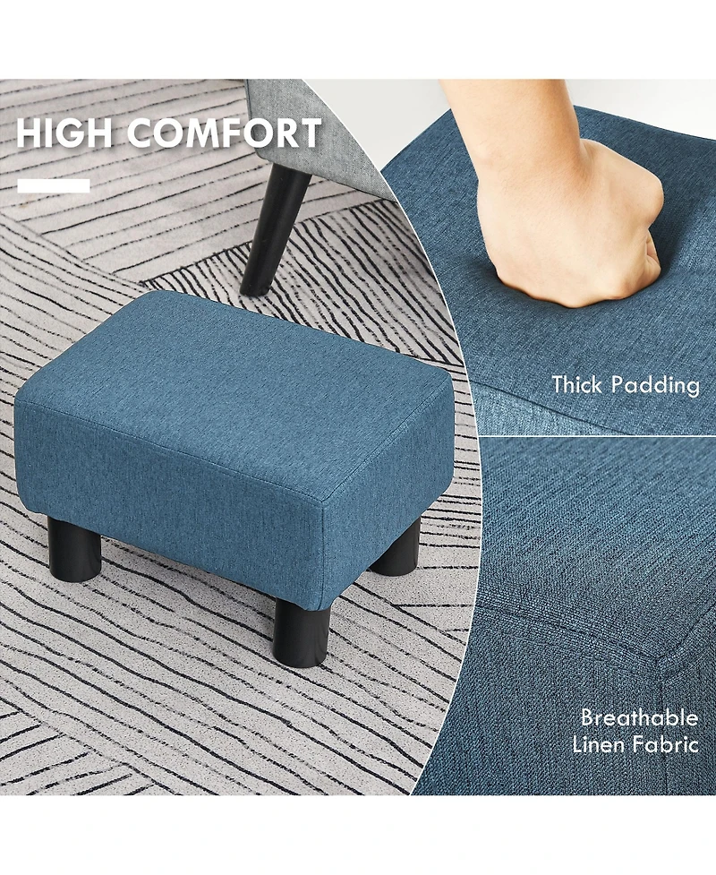 16” Cubed Modern Linen Fabric Pouf Footrest Ottoman Furniture