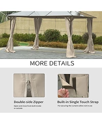 Outsunny 10' x 12' Universal Gazebo Sidewall Set with 4 Panels, Beige