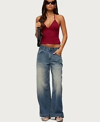 Edikted Women's Noriah V Neck Halter Top