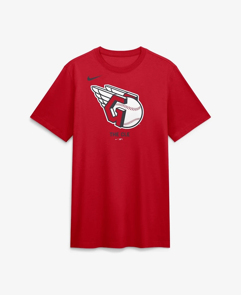 Nike Men's Red Cleveland Guardians Tri-Blend Logo T-Shirt