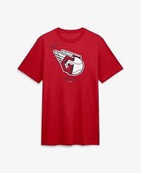 Nike Men's Red Cleveland Guardians Tri-Blend Logo T-Shirt
