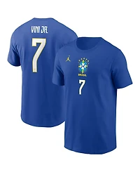 Jordan Men's Vini Jr. Royal Brazil National Team Name & Number T-Shirt