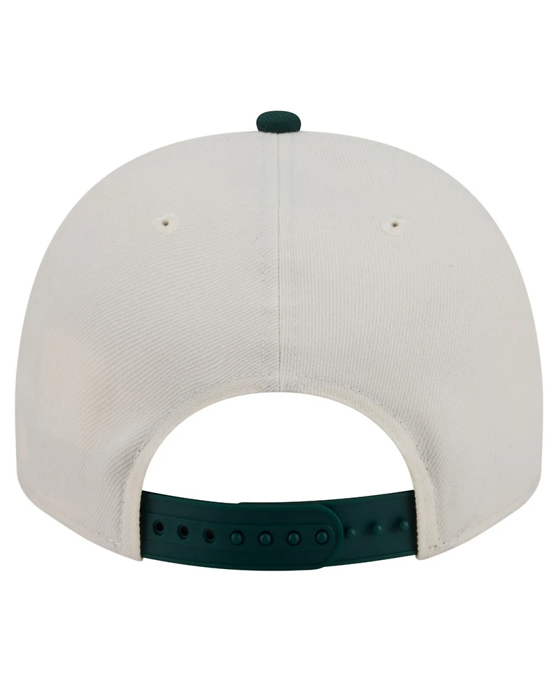 New Era Men's Cream/Dark Green Chicago Cubs Chrome A-Frame 9FIFTY Snapback Hat