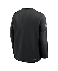 Nike Men's Black Pittsburgh Steelers Sideline Coaches Midweight Therma-fit Sweatshirt