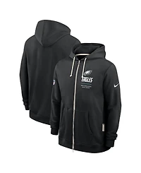 Nike Men's Black Philadelphia Eagles Sideline Standard Issue Dri-fit Full-Zip Hoodie
