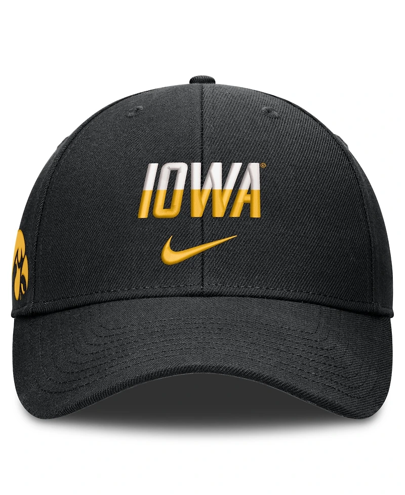 Nike Men's and Women's Black Iowa Hawkeyes 2026 On-Field Gameday Rise Adjustable Hat