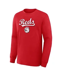 Fanatics Men's Red Cincinnati Reds Lock-Up Legacy Long Sleeve T-Shirt