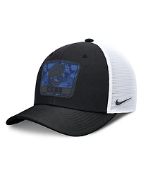 Nike Men's Black/White Chicago Cubs Camo Rise Trucker Dri-fit Adjustable Hat