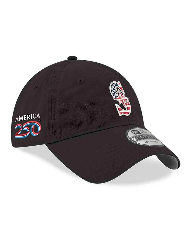 New Era Men's Black Seattle Mariners America 250 9TWENTY Adjustable Hat