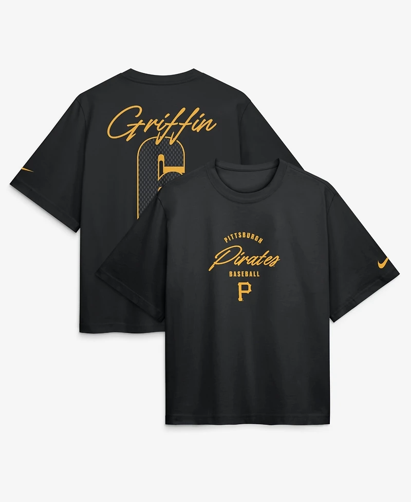 Nike Women's Konnor Griffin Black Pittsburgh Pirates Premium Essentials Boxy Name & Number T-Shirt