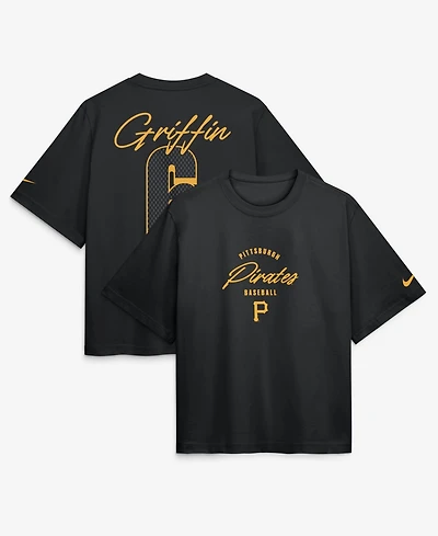 Nike Women's Konnor Griffin Black Pittsburgh Pirates Premium Essentials Boxy Name & Number T-Shirt