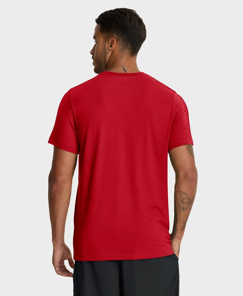 Nike Men's Red Cleveland Guardians Tri-Blend Logo T-Shirt