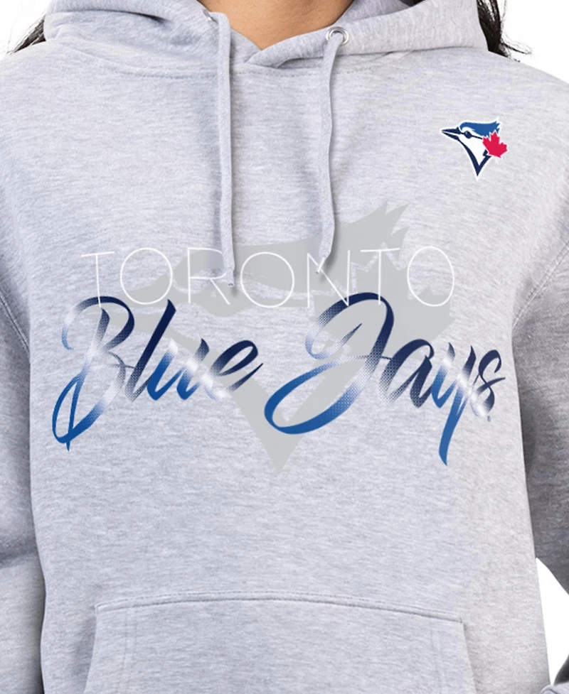 G-iii 4Her by Carl Banks Women's Heather Gray Toronto Blue Jays Shadow Logo Graphic Pullover Hoodie