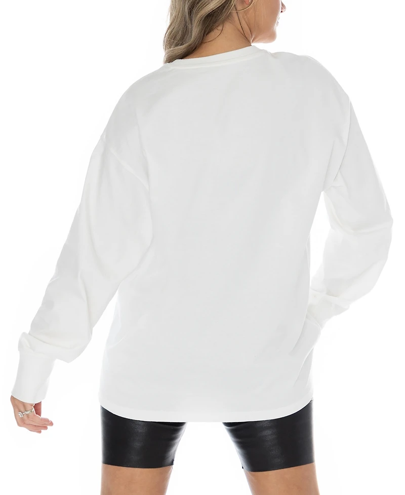 Gameday Couture Women's White Penn State Nittany Lions Midweight Oversized Long Sleeve T-Shirt